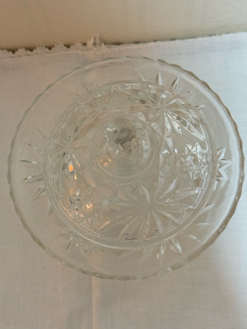 Crystal Cut Glass Covered Candy Dish - Clear - Picture 6 of 6